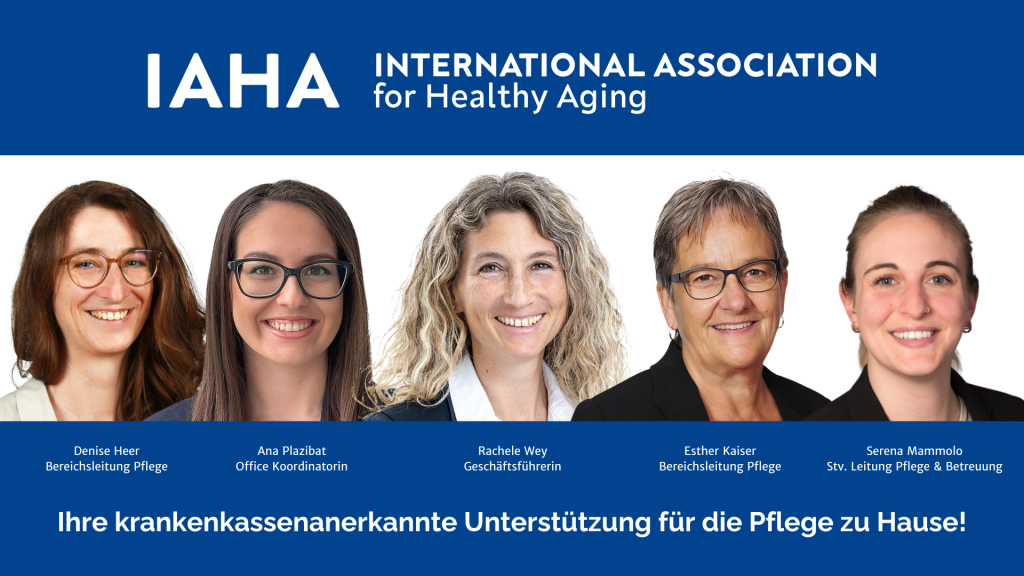 Das IAHA-Team der privaten Spitex unterstützt pflegende Angehörige bei der häuslichen Pflege mit fairer Entlöhnung und professioneller Begleitung.